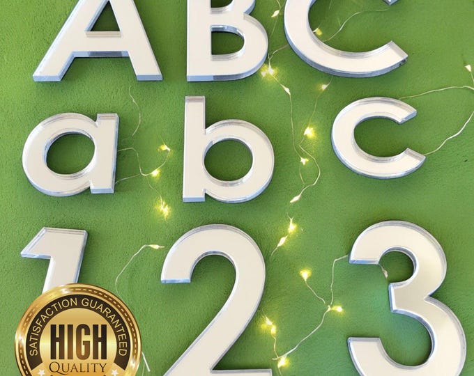 Custom Letters / Number Shaped Crafting Mirrors, Custom Colours, Woods, Sizes, Shapes, (Holes for Jewellery or hoops for invites)