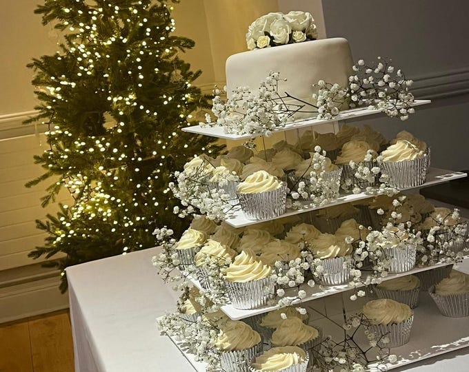 Square Acrylic Cupcake Stand: Bespoke Wedding Party Display