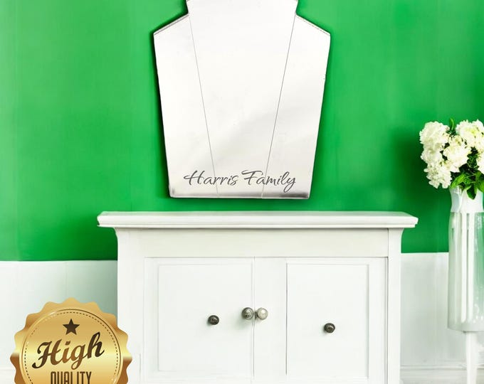 Art Deco Pentagon Fan Shaped Mirrors with White Backing & Hooks, Bespoke Shapes/Sizes Made