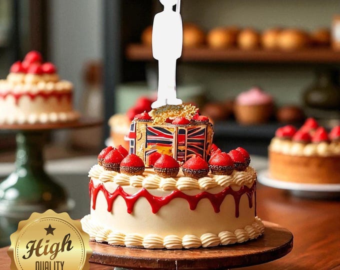 British Changing of the Guard Cake Toppers: Custom Acrylic Guard Cupcake Decoration