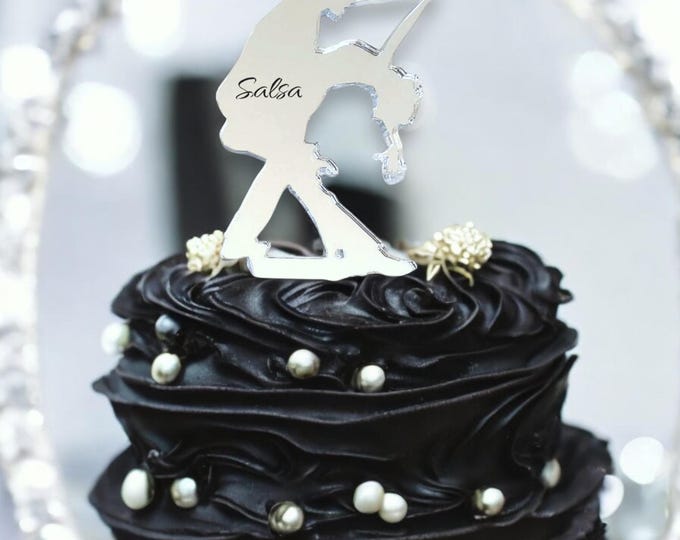 Latin Dance Acrylic Cake Topper: Custom Wedding Decor