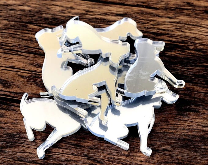 Beagle Dog Acrylic Crafting Mirrors: Custom Colors & Sizes (Pack of 10)