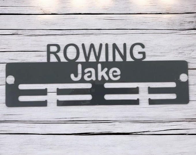 Personalized Rowing Medal Hanger: Custom Name, Sport Decor