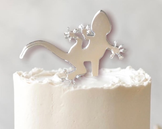 Gecko Cake Topper: Acrylic Lizard Cupcake Decoration