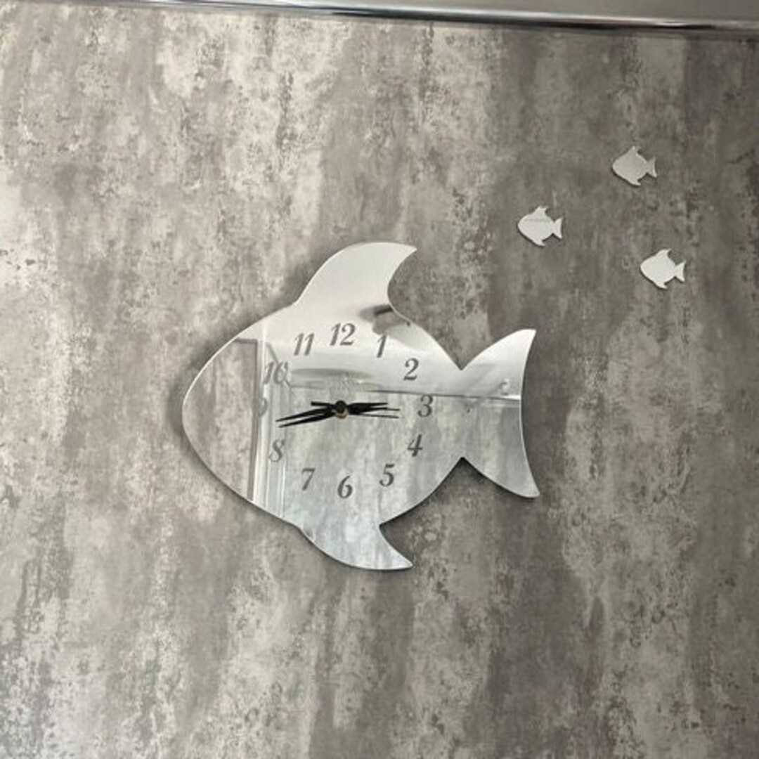Fish Shaped Clocks Many Colour Mirrors and Solid Colour Choices and