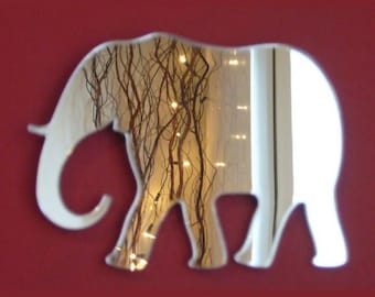 Elephant Mirror - 5 Sizes Available.   Also available in Packs of 10 Baby Elephant Crafting Mirrors, Bespoke Shapes Made