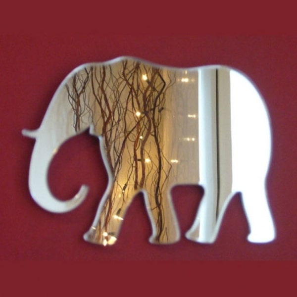 Elephant Mirror - 5 Sizes Available.   Also available in Packs of 10 Baby Elephant Crafting Mirrors, Bespoke Shapes Made