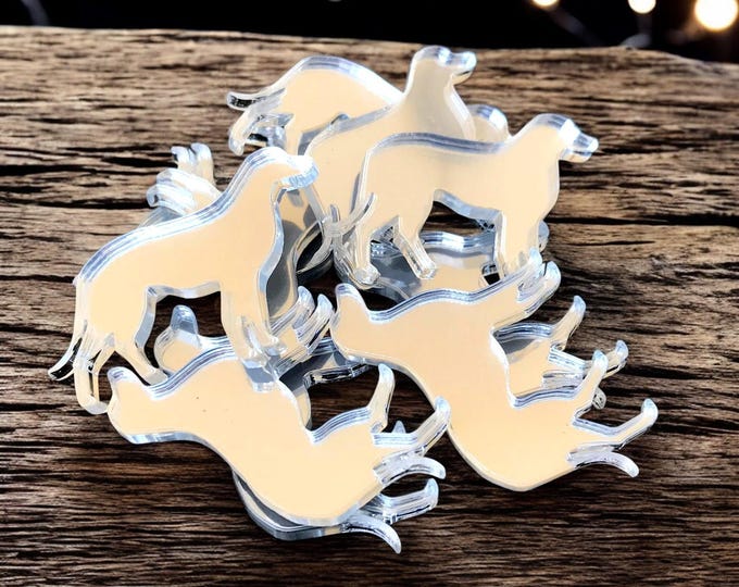 Labrador Dog Acrylic Crafting Mirrors: Custom Colors, Sizes - Pack of 10
