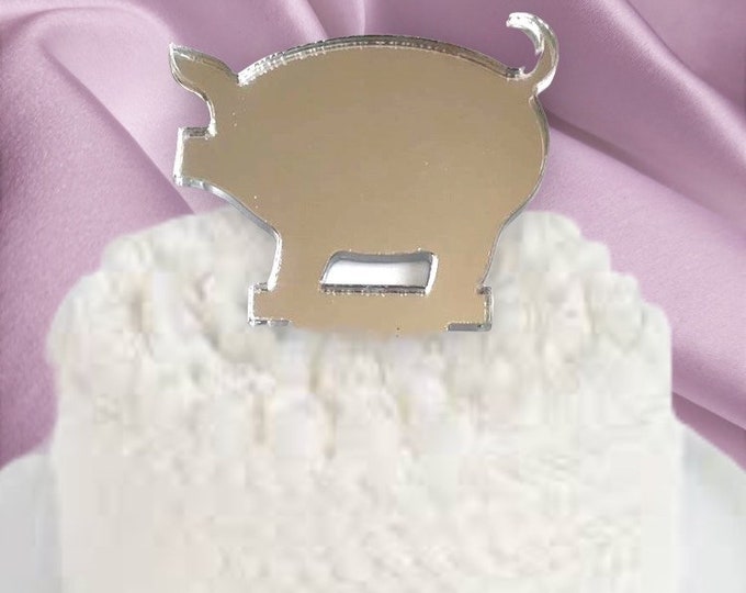 Pig Cake Topper: Recycled Acrylic Cupcake Decorations