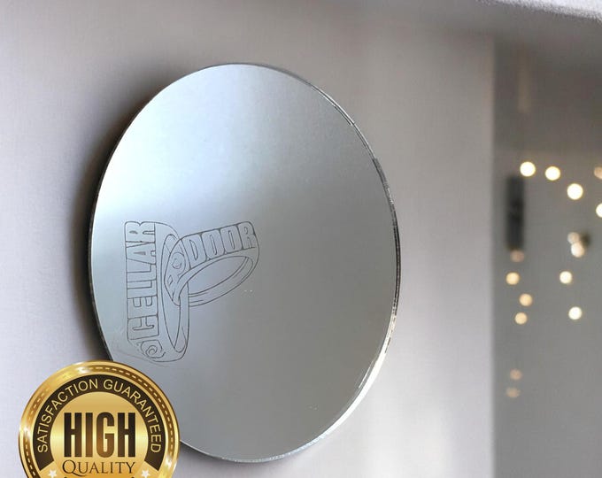 Engraved Slogan or Logo Mirrors, Custom Colours, Sizes, Shapes, Engraving Services. Oh Baby & Heart etc Large sizes 45cm to 58cm