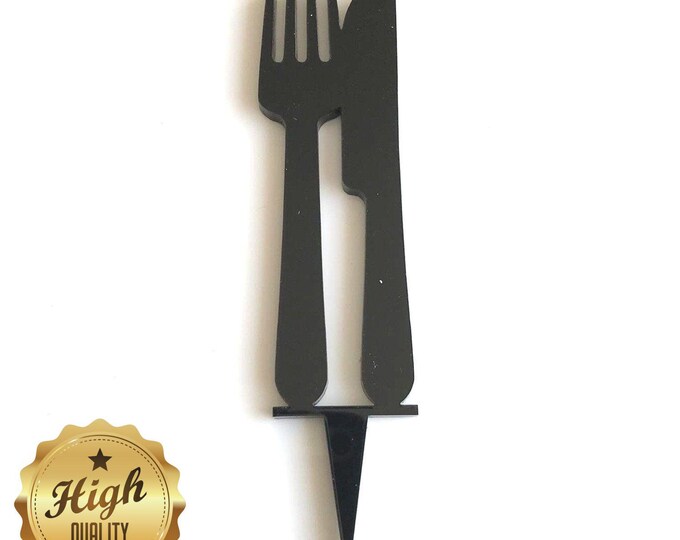 Knife and Fork Cake Toppers & Cup Cake Toppers - Several Colour Options Available, Any Bespoke Style Made, Crafting Customised