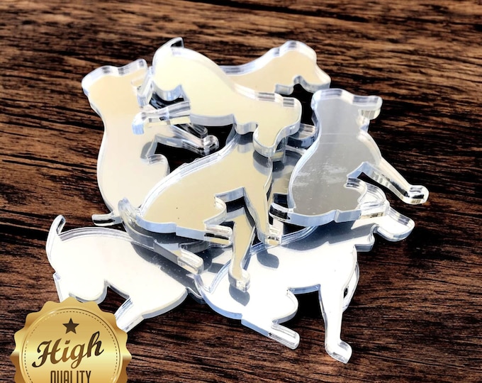 Beagle Dog Acrylic Crafting Mirrors: Custom Colors & Sizes (Pack of 10)