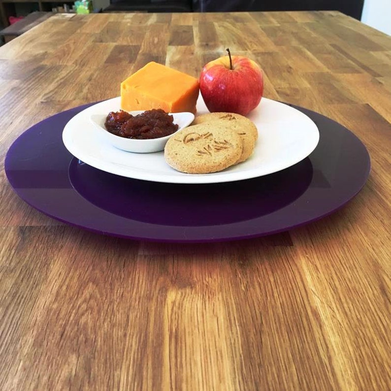 Purple Acrylic Lazy Susan Turntable Plate Etsy