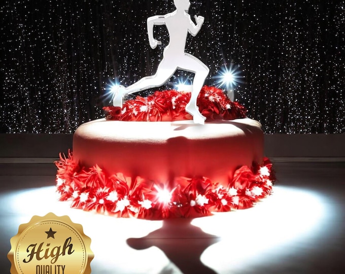 Marathon Male Runner Cake Toppers - Custom Colours, Sizes, Engravings & Emblems