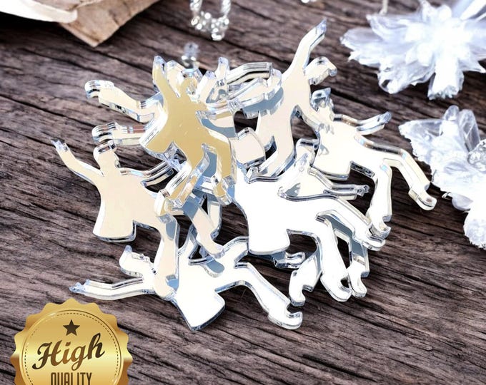 Rock'n'Roller Shaped Crafting Mirrors, Custom Colours, Woods, Sizes, Shapes, (Holes for Jewellery or hoops for invites) Packs of 10
