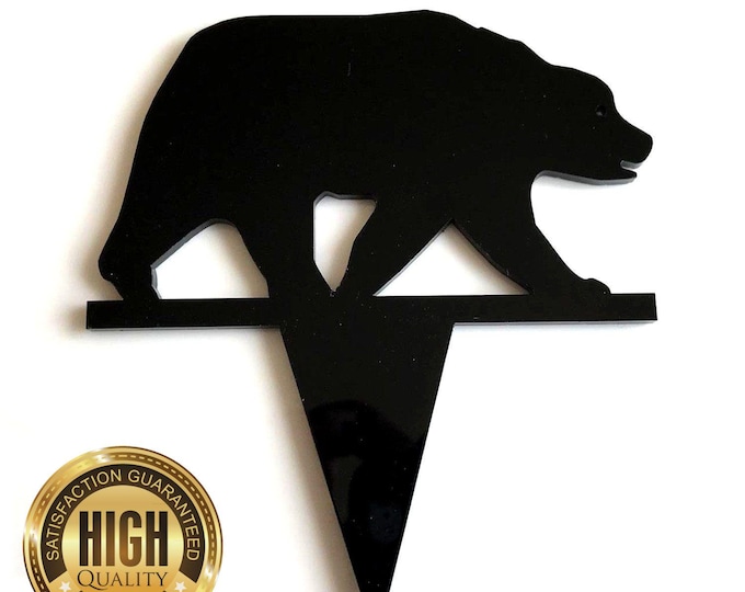 Grizzly Bear Shaped Cake Toppers & Cup Cake Toppers - Several Colour Options Available, Any Bespoke Style Made, Crafting Customised