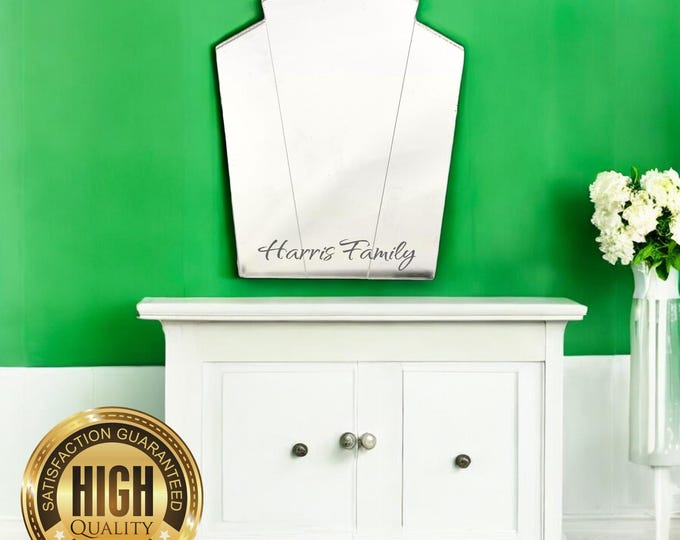 Art Deco Pentagon Fan Shaped Mirrors with White Backing & Hooks, Bespoke Shapes/Sizes Made