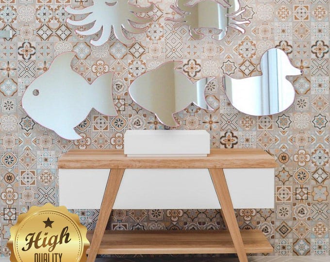 Sea Life Acrylic Mirror Set: Octopus, Fish, Crab, Duck