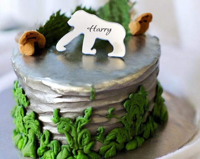 Gorilla Cake Toppers: Custom Acrylic Cupcake Decorations