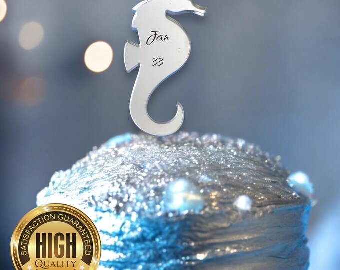 Seahorse Shaped Cake Toppers & Cup Cake Toppers - Several Colour Options Available, Any Bespoke Style Made, Crafting Customised