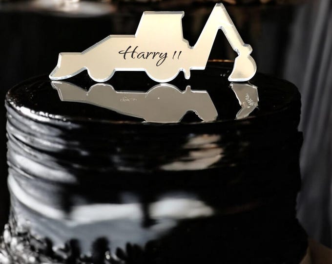 Personalized Digger Cake Topper: Custom Acrylic Cupcake Toppers