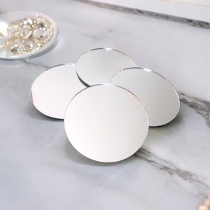 Round Acrylic Craft Mirrors: Bespoke Sizes, Jewelry Making, Engraving Available image 2
