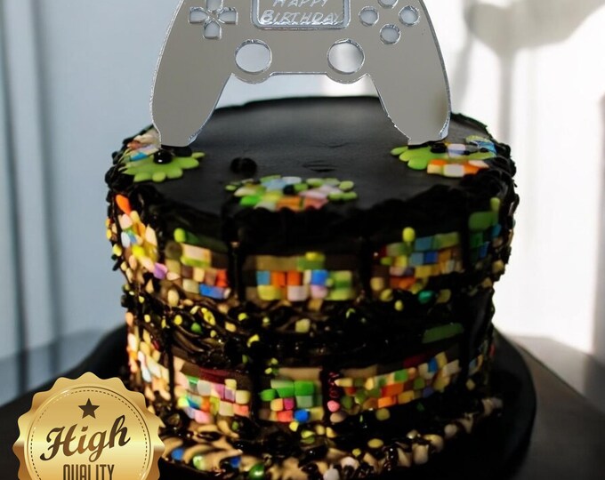 Unique Custom Gaming Controller Cake Topper: Recycled Acrylic, Various Colors & Sizes