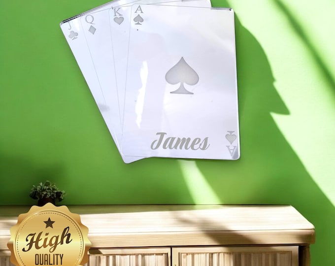 Playing Card Mirror: Custom Acrylic Poker Decor