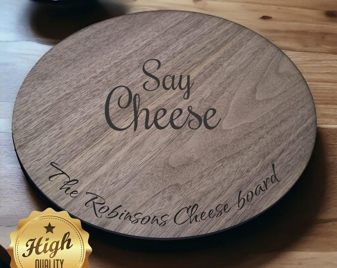 Handcrafted Wooden Lazy Susans with Choice of Oak, Cherry, or Walnut Veneer Finishes - Custom Sizes and Engraving Services Available