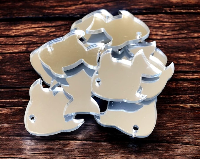 Fish Acrylic Crafting Mirrors: Custom Colors, Sizes, Shapes - Pack of 10