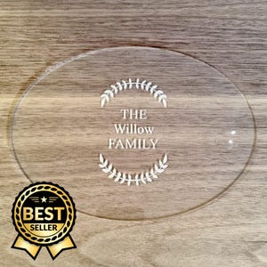 Clear Acrylic Oval Placemat: Custom Engraved Table Protector