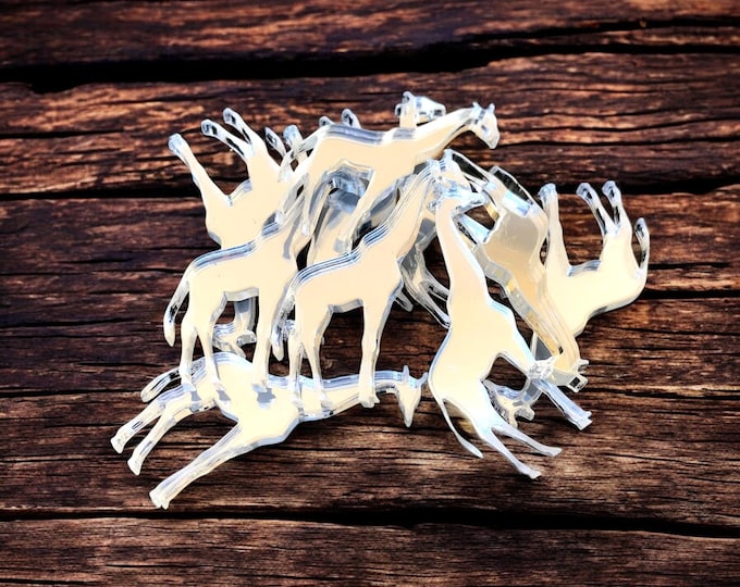 Giraffe Acrylic Crafting Mirrors: Custom Colors, Sizes, Shapes - Pack of 10