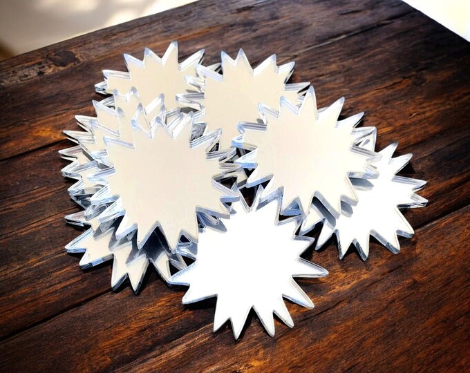 Starburst Acrylic Crafting Mirrors: Custom Colors, Sizes, Shapes - Pack of 10