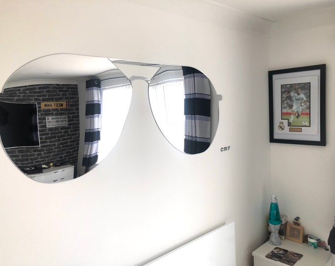 Sunglasses Shaped Wall Mirrors: Custom Acrylic Decor, Large Sizes