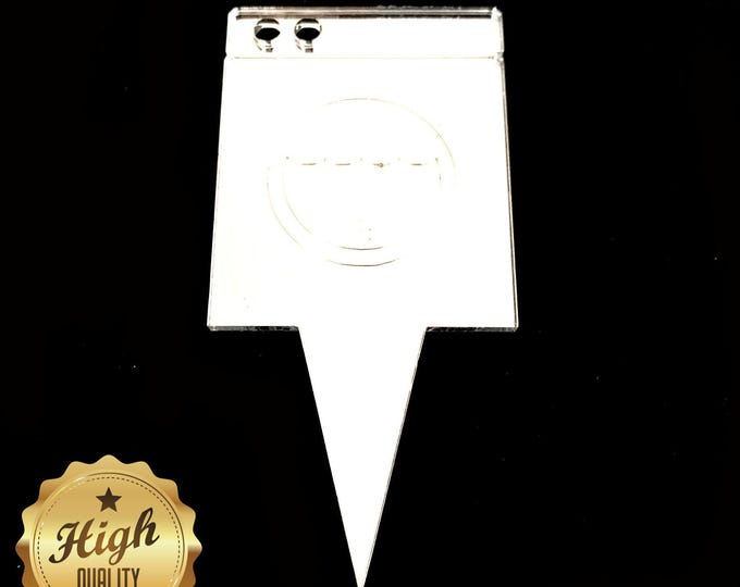 Handcrafted Bespoke Laser Cut Recycled Acrylic Washing Machine Cake Topper with Engraved Designs