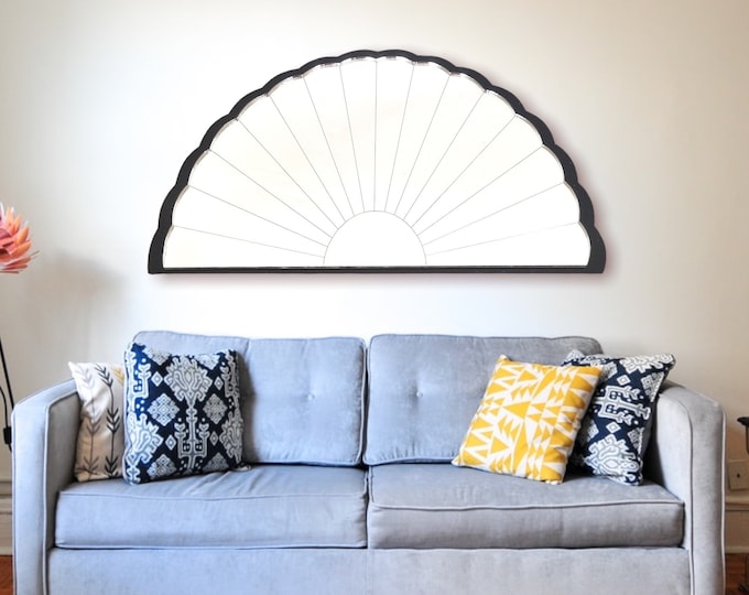 Art Deco Fan Mirror: Custom Color Frame, Bespoke Shapes