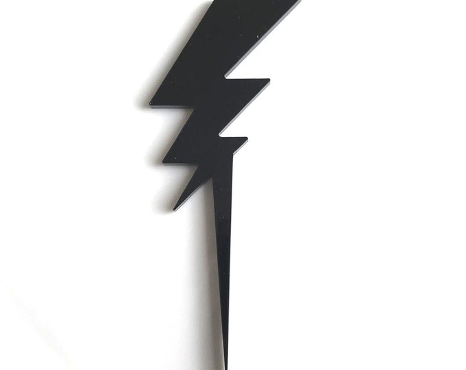 Lightning Bolt Cake Topper: Recycled Acrylic Cupcake Decorations