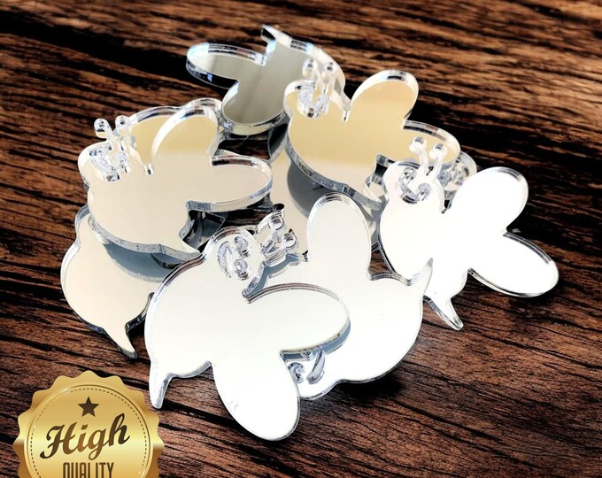 Bumble Bees Shaped Crafting Mirrors, Custom Colours, Woods, Sizes, Shapes, (Holes for Jewellery or hoops for invites) Packs of 10