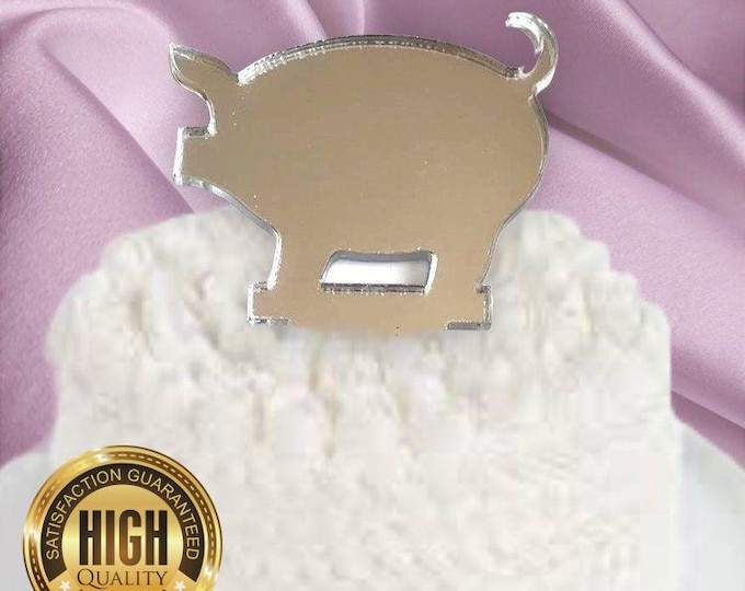 Pig Shaped Cake Toppers & Cup Cake Toppers - Several Colour Options Available, Any Bespoke Style Made