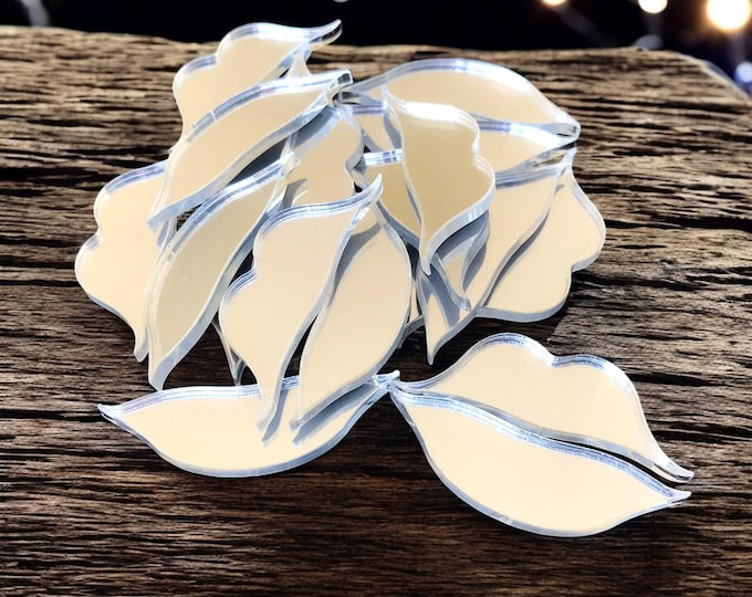 Lips Shaped Acrylic Crafting Mirrors: Custom Colors & Sizes, Pack of 10