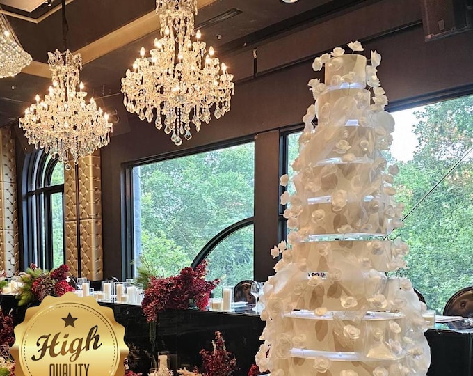 Floating Cake Stands with Lights: Clear Acrylic Separators