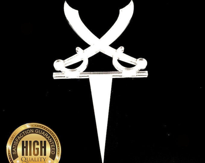 Pirates Cutlass Sword Cake Toppers & Cup Cake Toppers - Several Colour Options Available, Any Bespoke Style Made, Crafting Customised