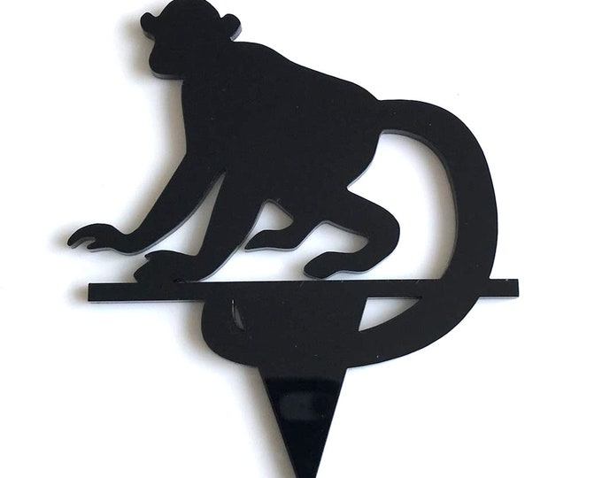 Custom Monkey Cake Topper: Laser Cut Acrylic, Bespoke Style