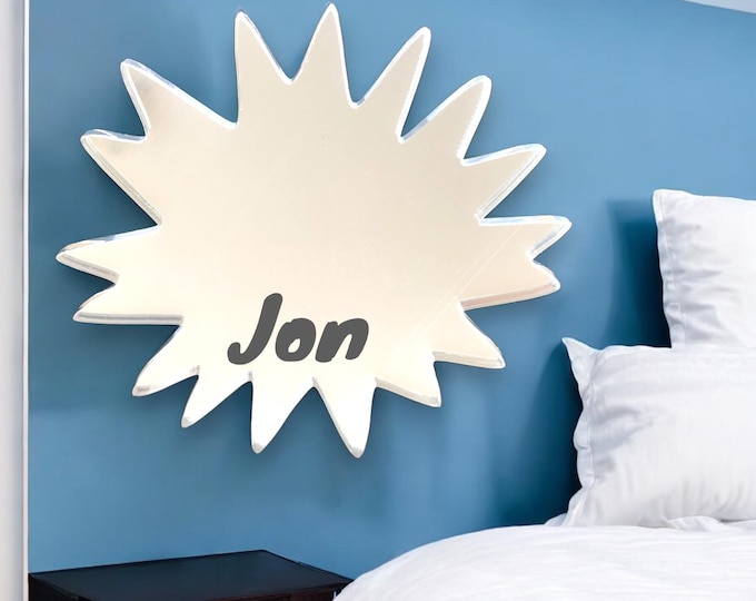 Water Splat Shaped Acrylic Mirrors, Custom Colours, Sizes, Shapes, Engraving Services, Sizes up to 40cm