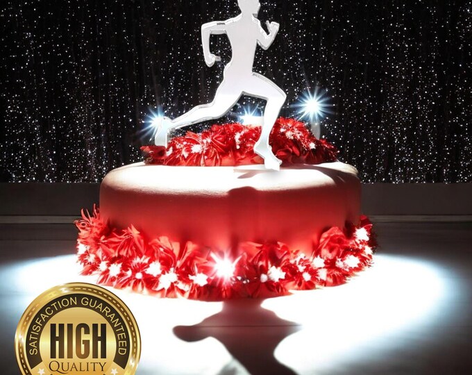 Marathon Male Runner Cake Toppers - Custom Colours, Sizes, Engravings & Emblems