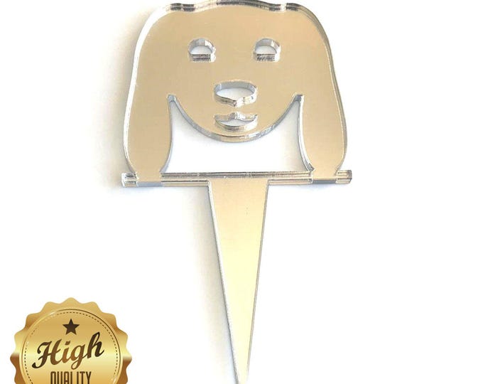 Dog Face Acrylic Cake Topper: Custom Colors & Sizes