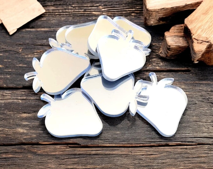 Strawberry Acrylic Crafting Mirrors: Custom Colors & Sizes, Pack of 10