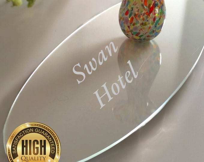 Oval Clear Table Runners / Worktop Savers / Placemats in Clear Acrylic, Custom Sizes, Shapes, Engraved or Plain