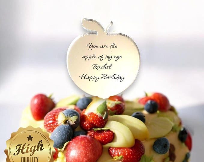 Apple Shaped Cake Toppers - Custom Colours, Any Bespoke Style Made, Crafting Emblems