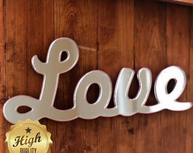 Handcrafted 'Love' Acrylic Mirror: Custom Color & Size, Shatterproof